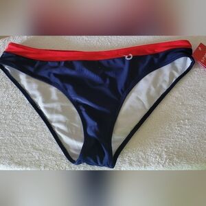 SPANX NAVY w/RED TRIM AROUND THE WAIST BIKINI BOTTOM
